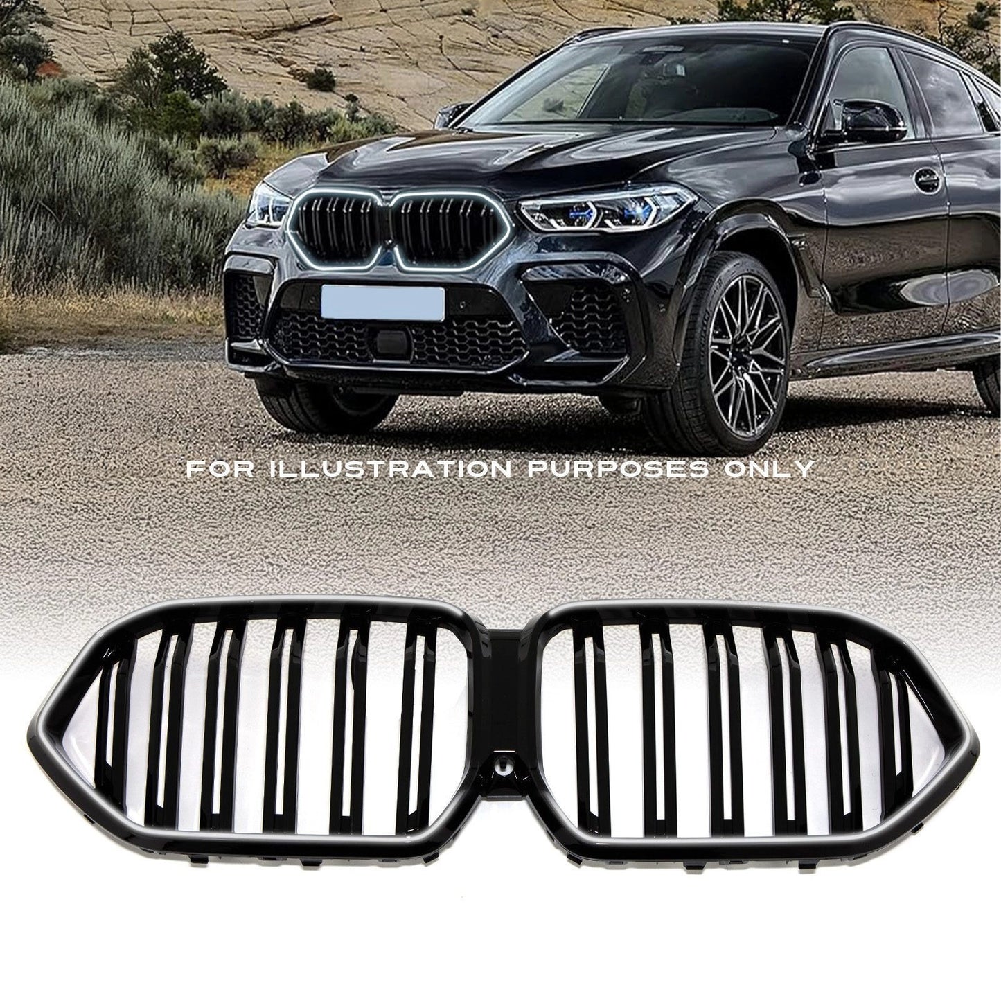 BMWX6G0619-23GlossBlackLEDFrontGrille