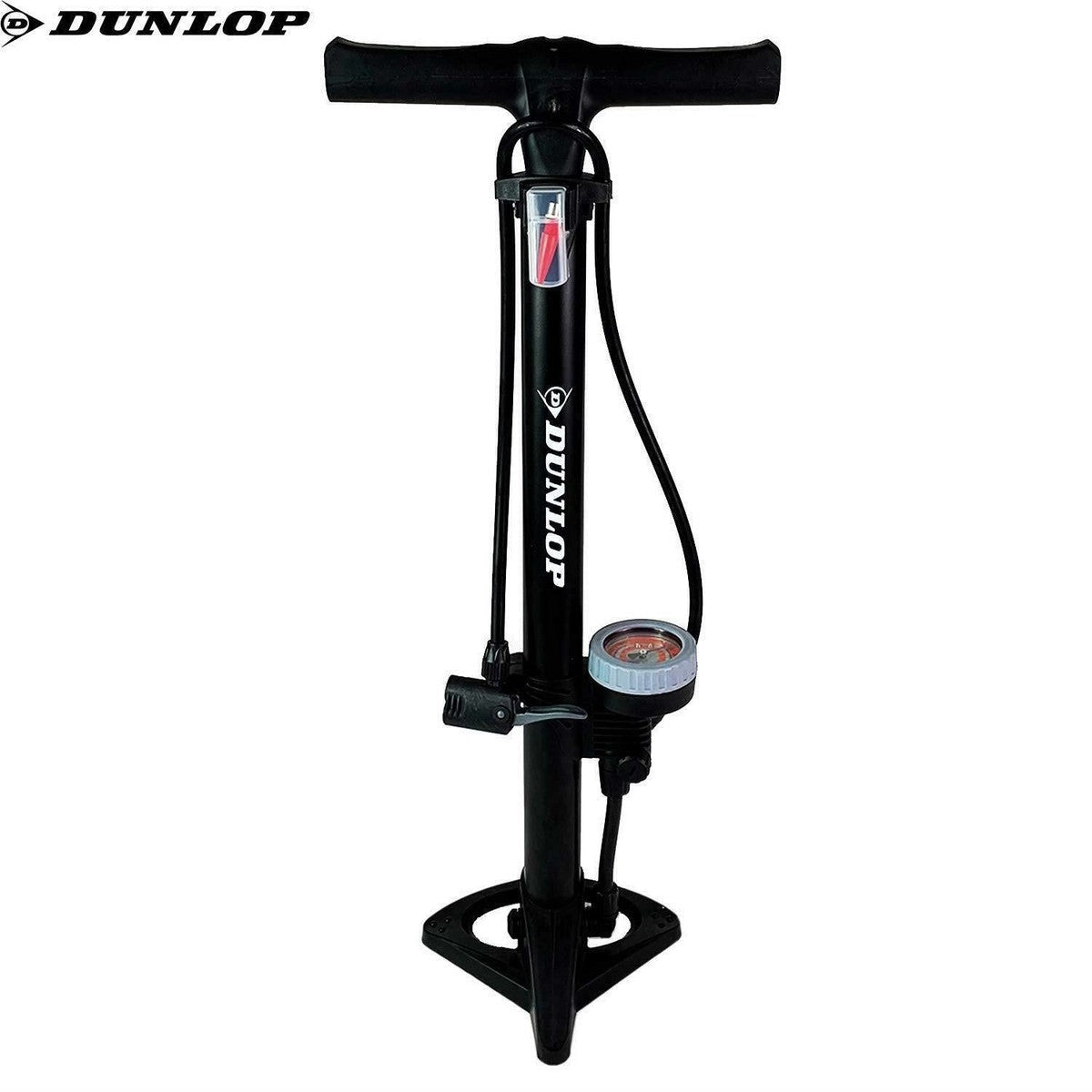 DunlopFloorBikePumpWithPressureGaugeStandpumpManometer11BarBlackAir