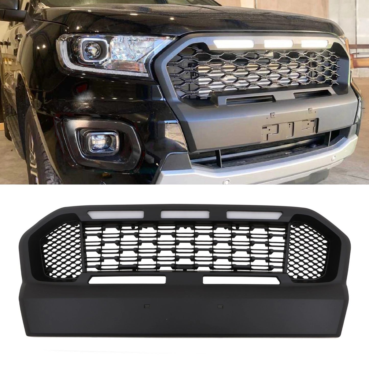 FordRangerT715-18BlackGrilleWithLEDLights