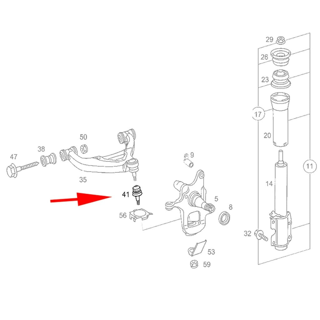 FrontSuspensionLowerBallJointFitsMercedesSprinter1995To20065139559Aa