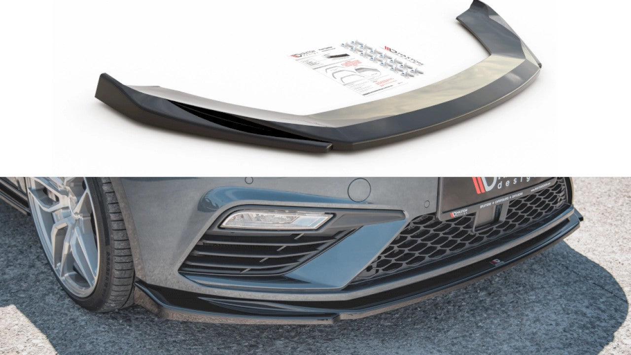 MaxtonDesignFrontSplitterV.5forSeatLeonMK3.5Cupra/FR(2017-2019)