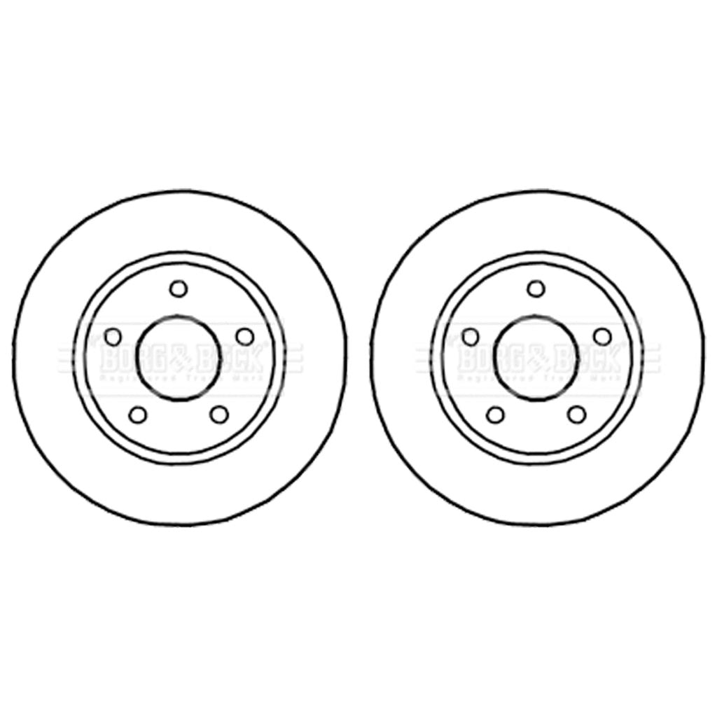 MitsubishiLancerAPairOfFrontBrakeDiscs2008Onwards5105513Aa