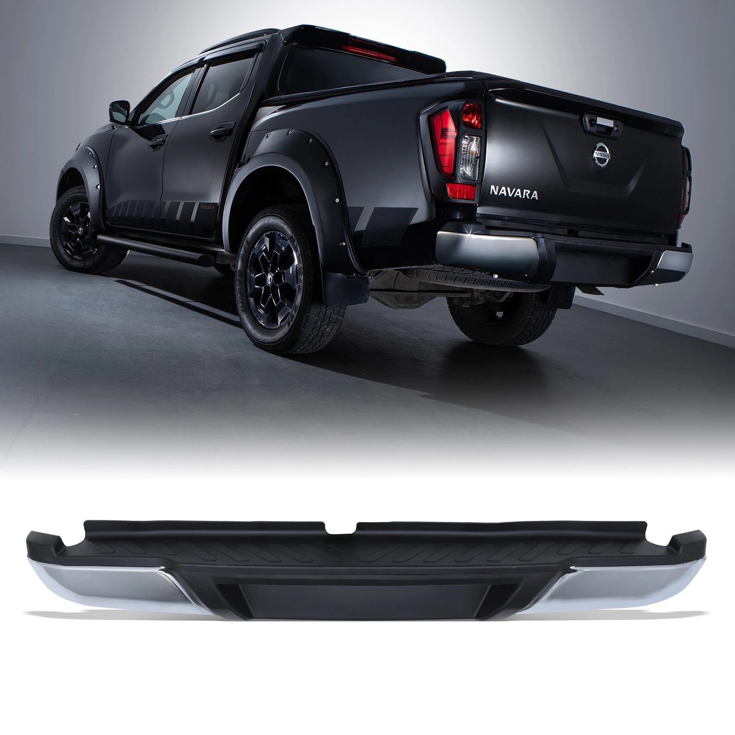 NissanNavaraD23NP30014-21Black&ChromeRearBumper