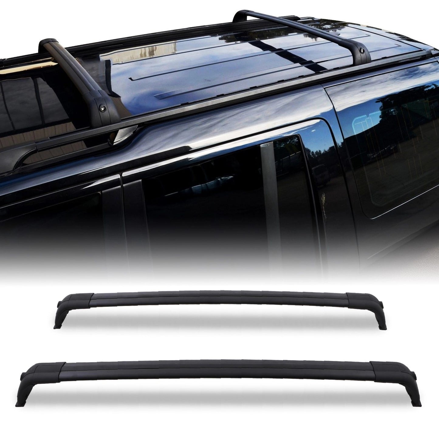 Predator4x4BlackLockingRoofCrossBarsToFitLandRoverDiscovery3/42004-2016