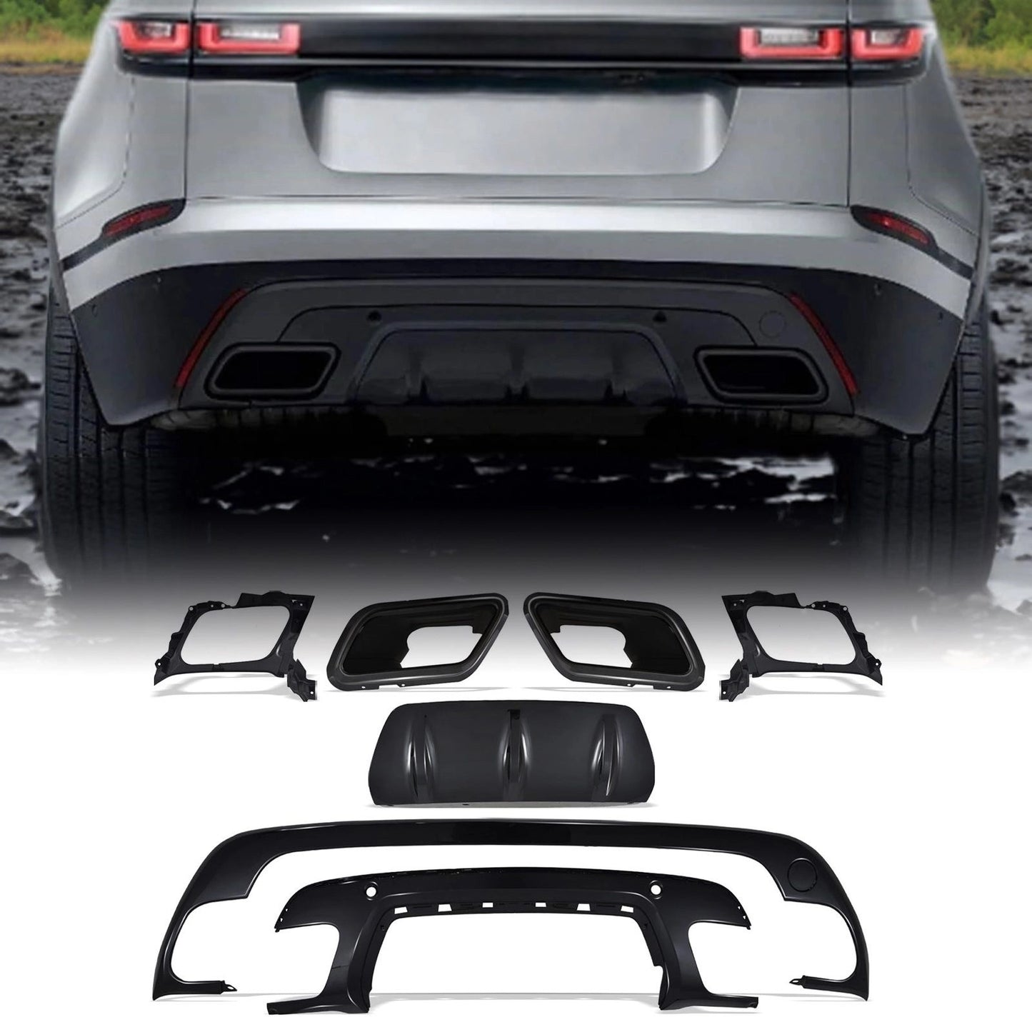 Predator4x4GlossBlackBodyTrimKitToFitRangeRoverVelarL5602017+