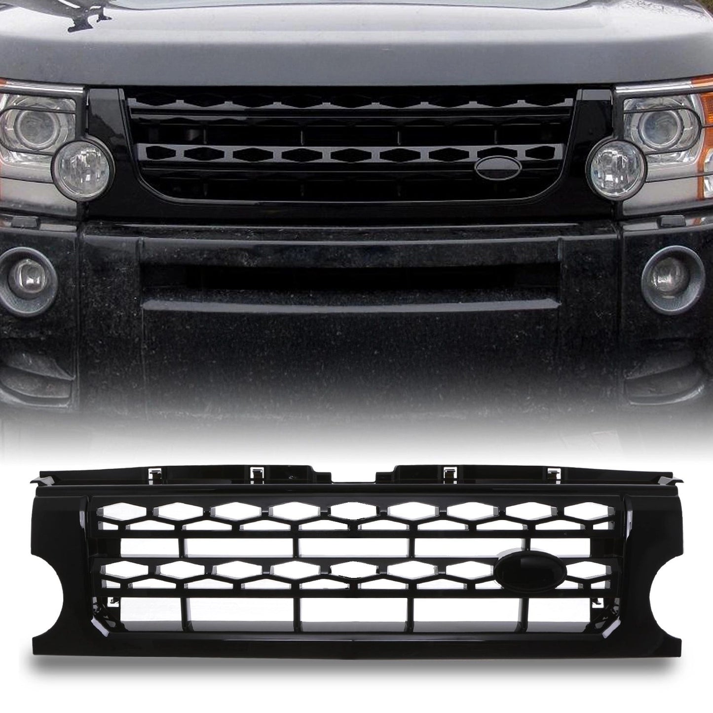 Predator4x4GlossBlackDisco4LookFrontGrilleToFitLandRoverDiscovery304-09