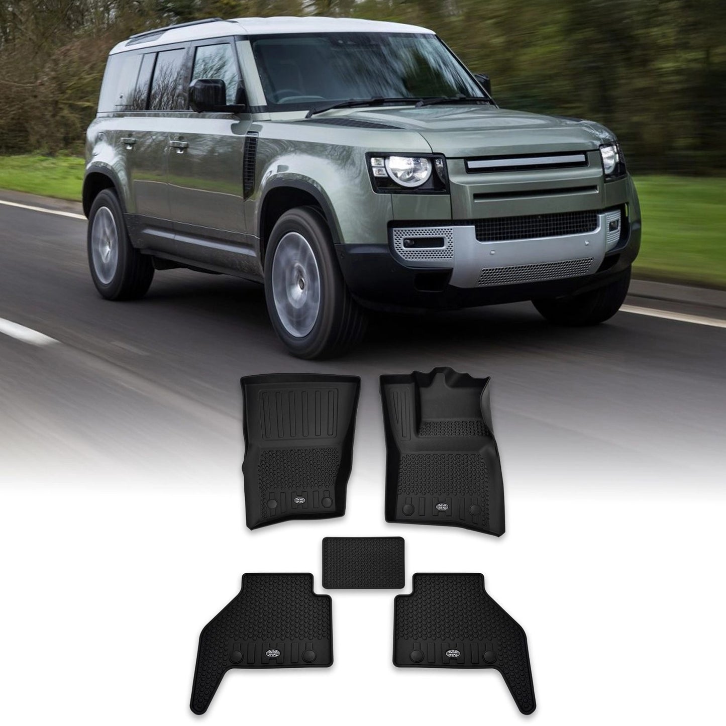 Predator4x4OEMStylePlasticFloorMatSetToFitLandRoverDefender110L6632020+