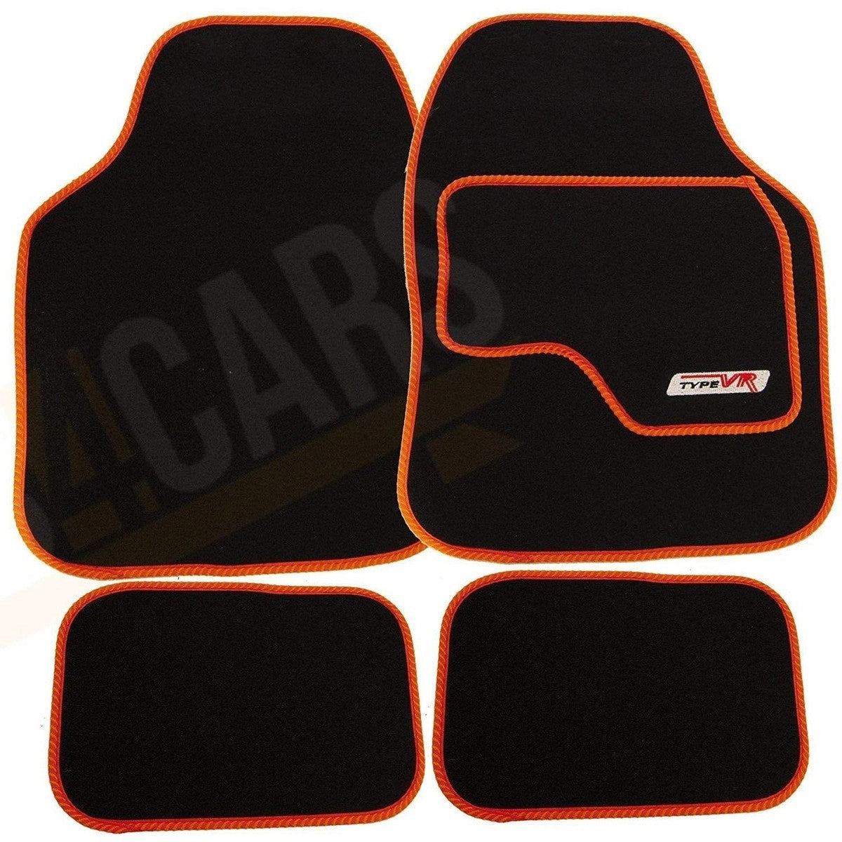 SakuraVROrangeEmbroideredEdgingCarMatSet(Front&Rear)Universal