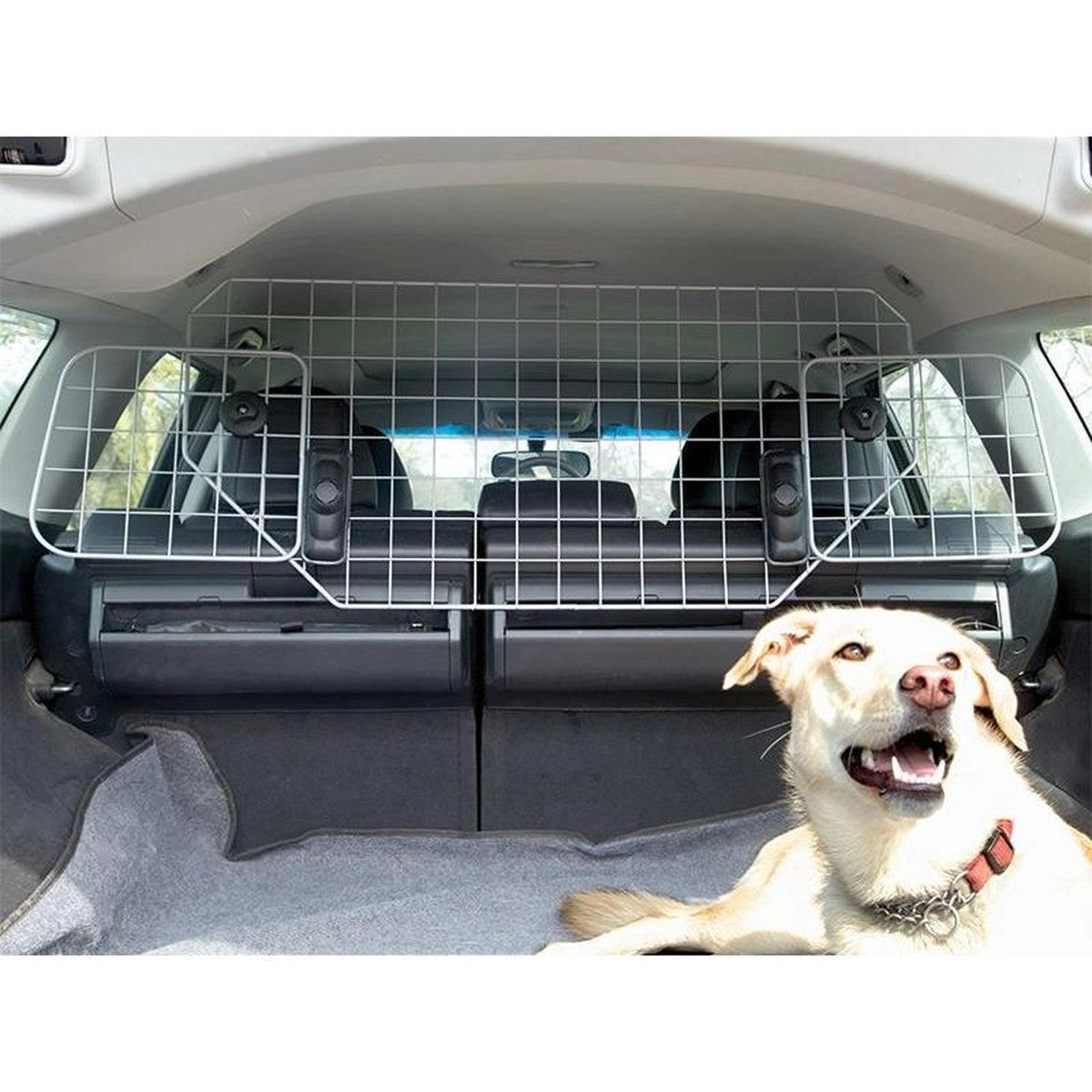 SummitSilverMetalCarSafetyWireMeshHeadrestDogGuardAdjustableBarrier