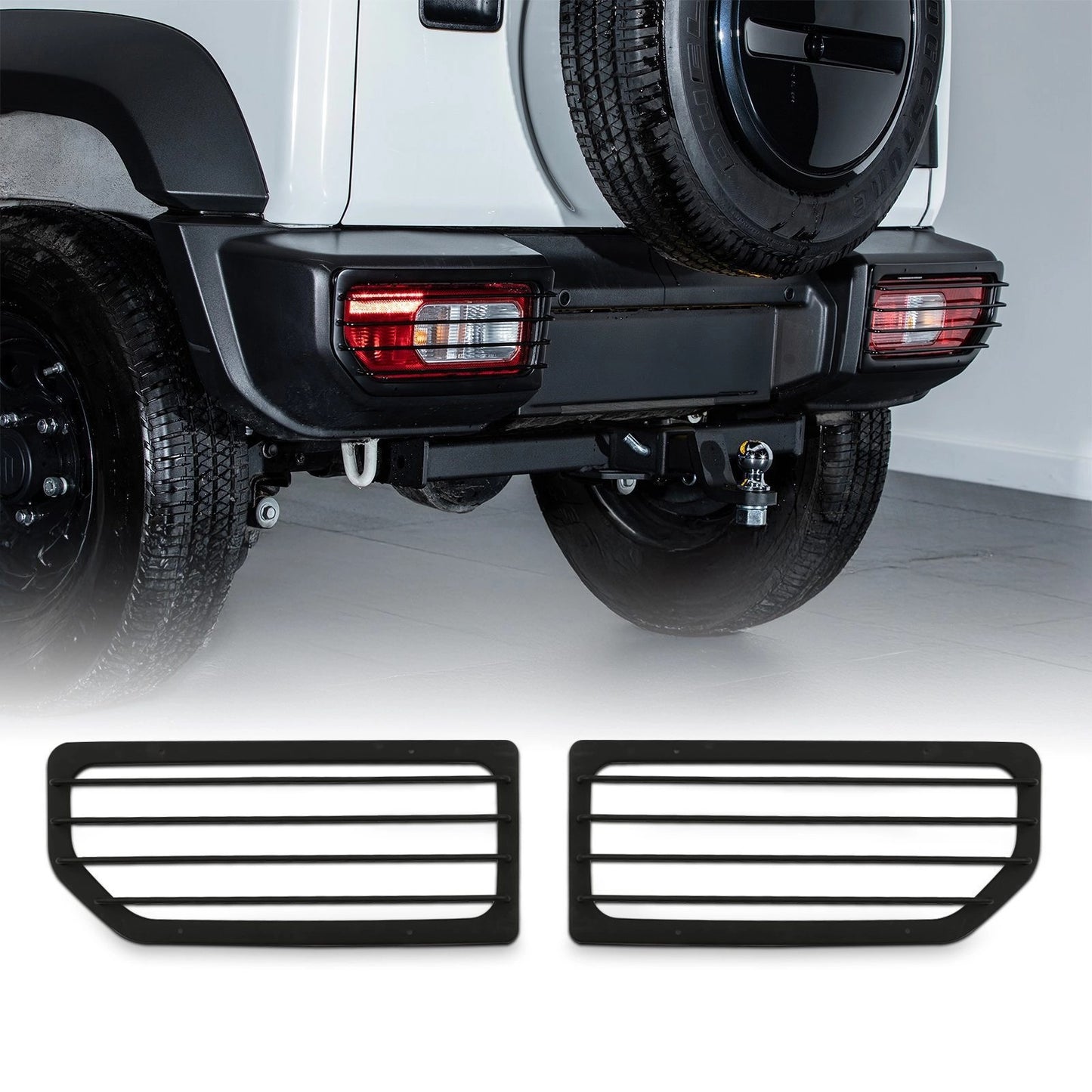 SuzukiJimny2018+BlackRearTailLightCovers
