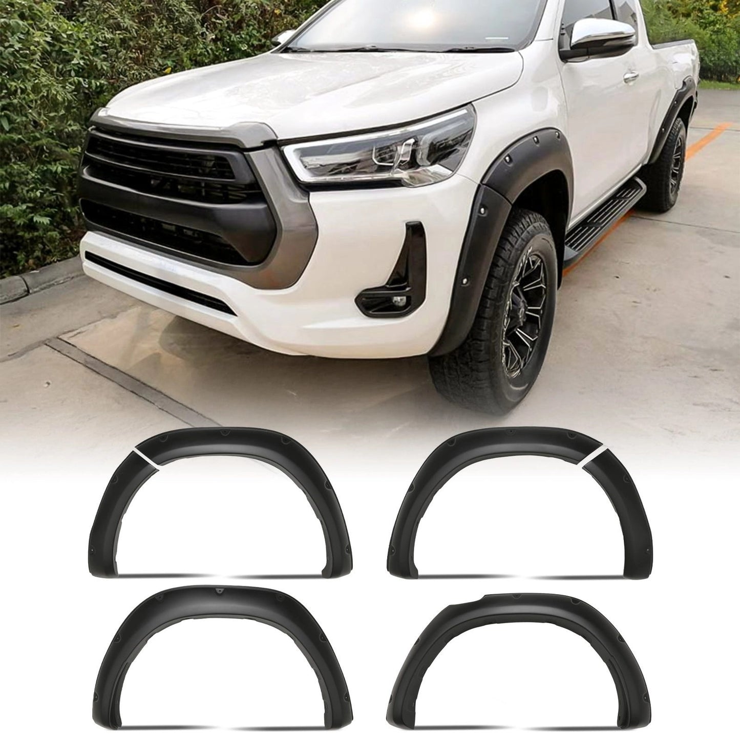 ToyotaHilux2021+70mmMatteBlackWheelArchSet