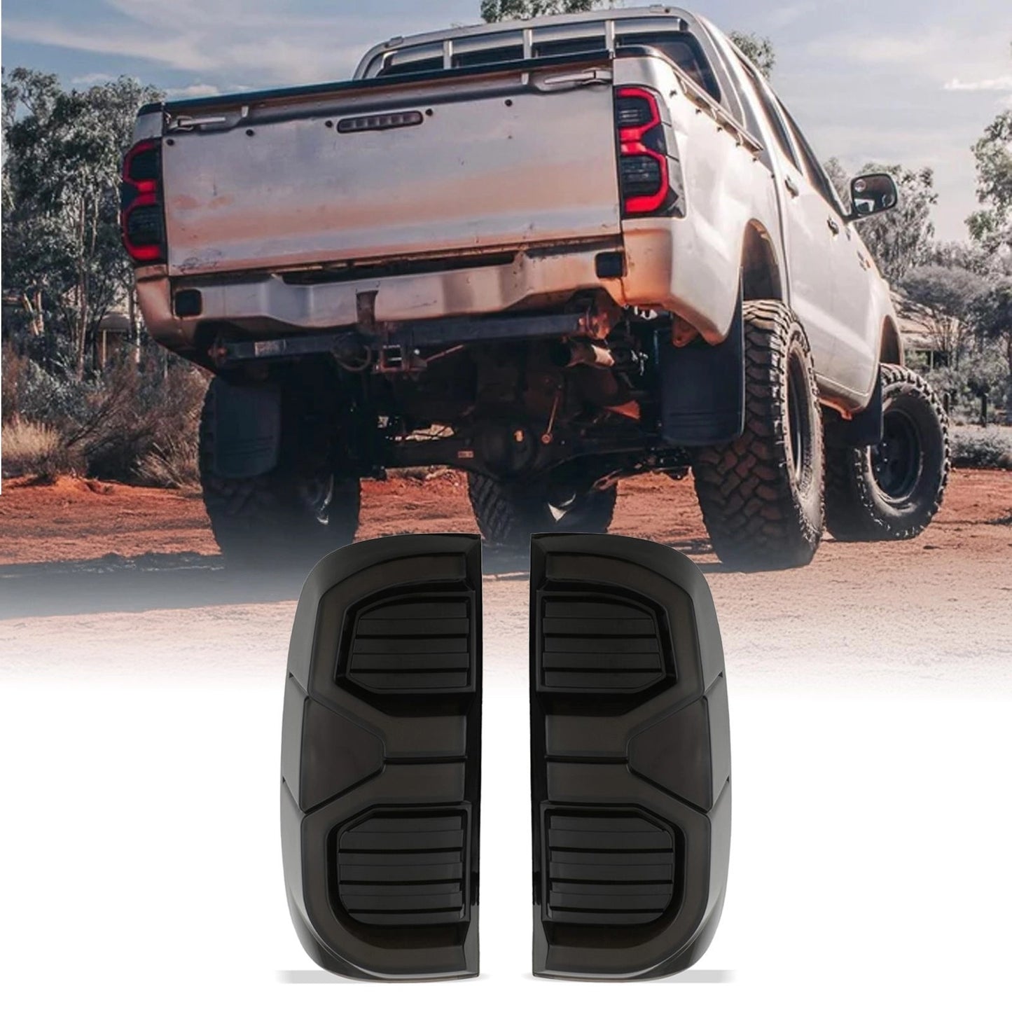 ToyotaHiluxVigo05-15RearSmokedBlackLEDTailLights