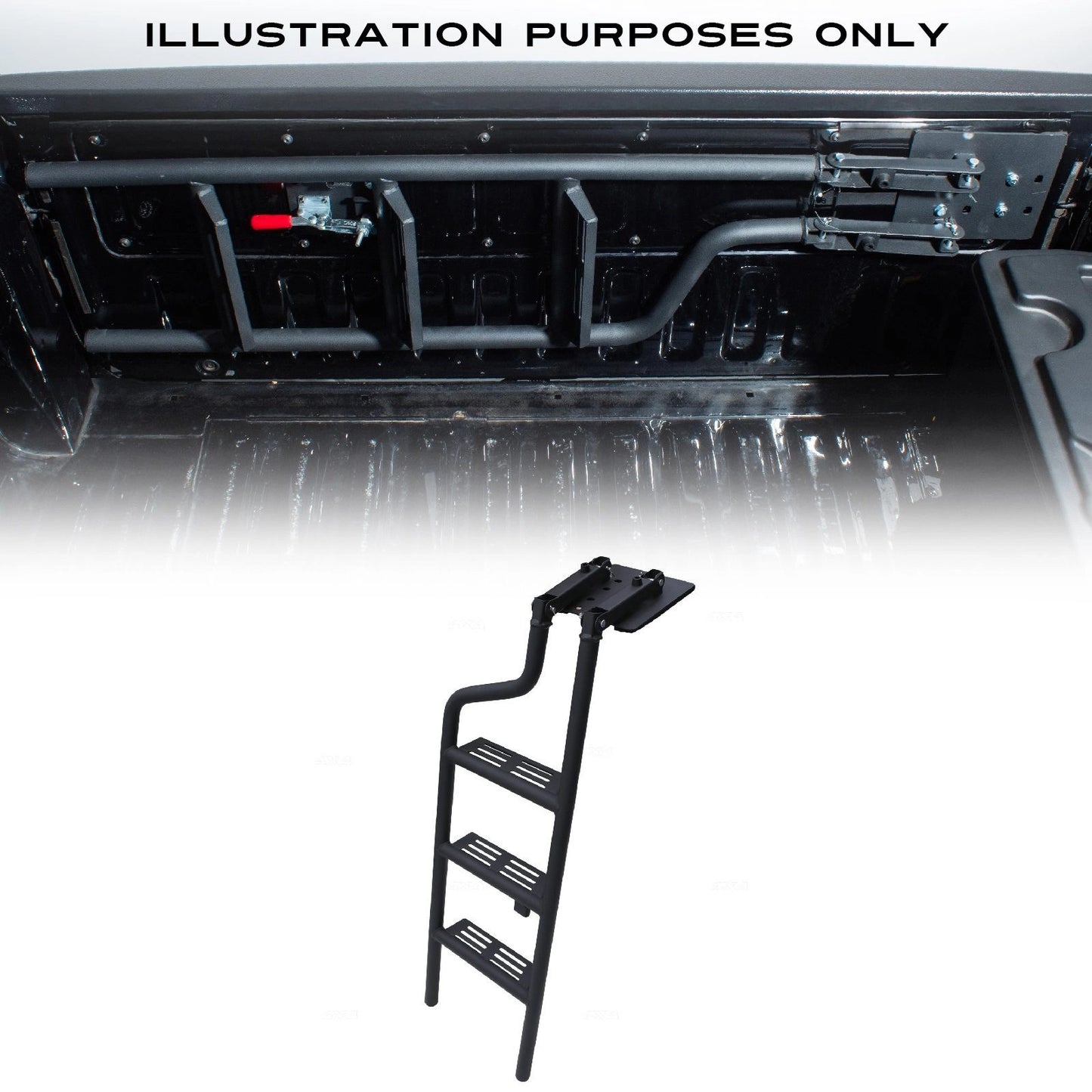 ToyotaHiluxVigoRevoMK7MK8MK92005+BlackRearTailgateFoldingLadder