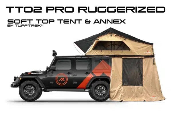 TUFF-TREK®PRO-Ruggedised1.4mSoftTopTent+AnnexRoom/Desert