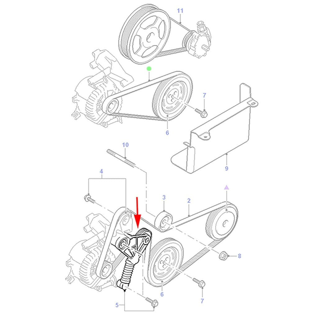 V-RibbedDriveBeltTensionerFitsFordTransitMk6,MondeoMk3,1125419