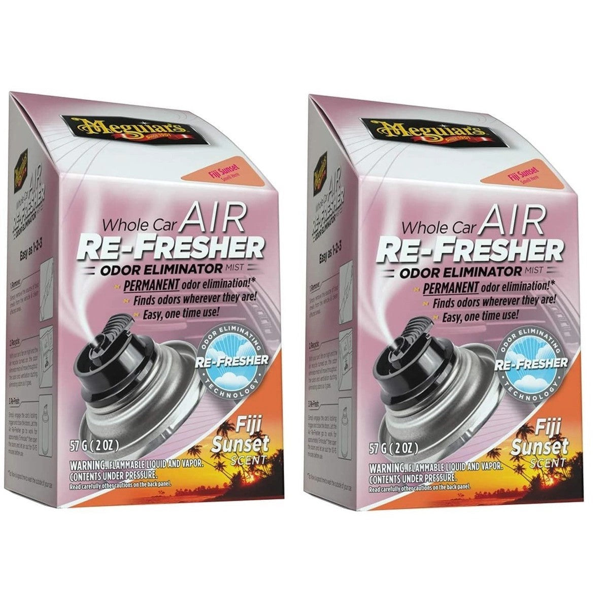 2xMeguiar'sWholeCarAirFreshenerOdorEliminatorFijiSunset59mlG201502EU