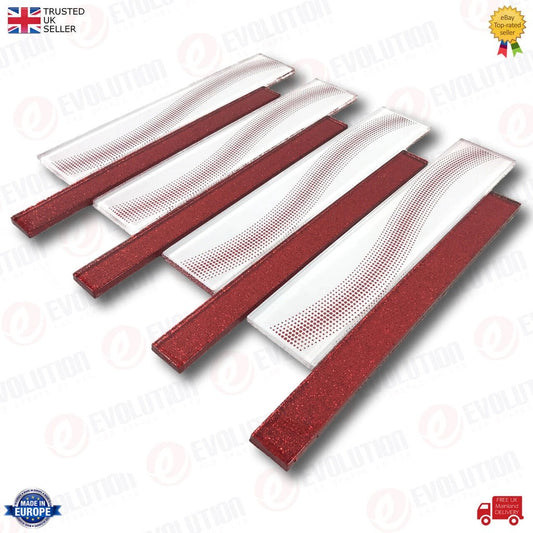 30X30CmInterlockingGlassWallTileSheetGlitteredRed&RedDottedWhite