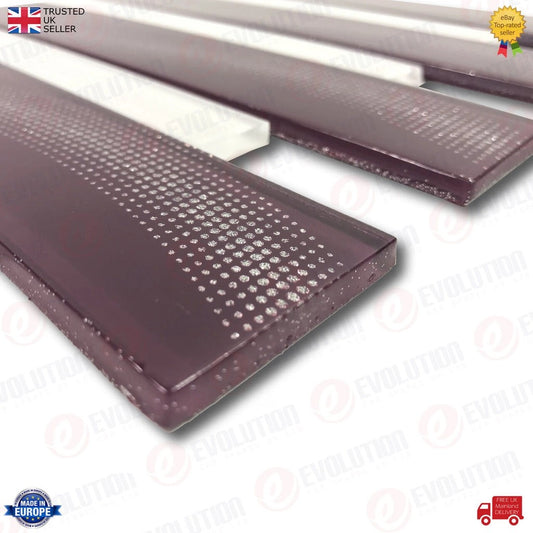 30X30CmInterlockingGlassWallTileSheetMaroon&GreyWithDottedBrush