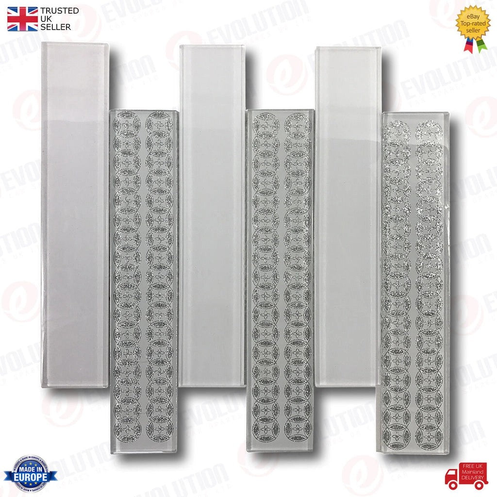 30X30CmInterlockingGlassWallTileSilver&GreyWithCircleDetails