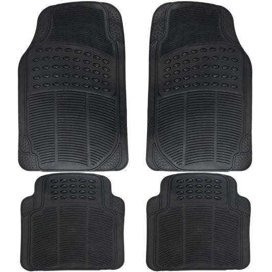 4Pcs/SetDurableUniversalBlackRubberCarMatSetNonSlipGripVanMats