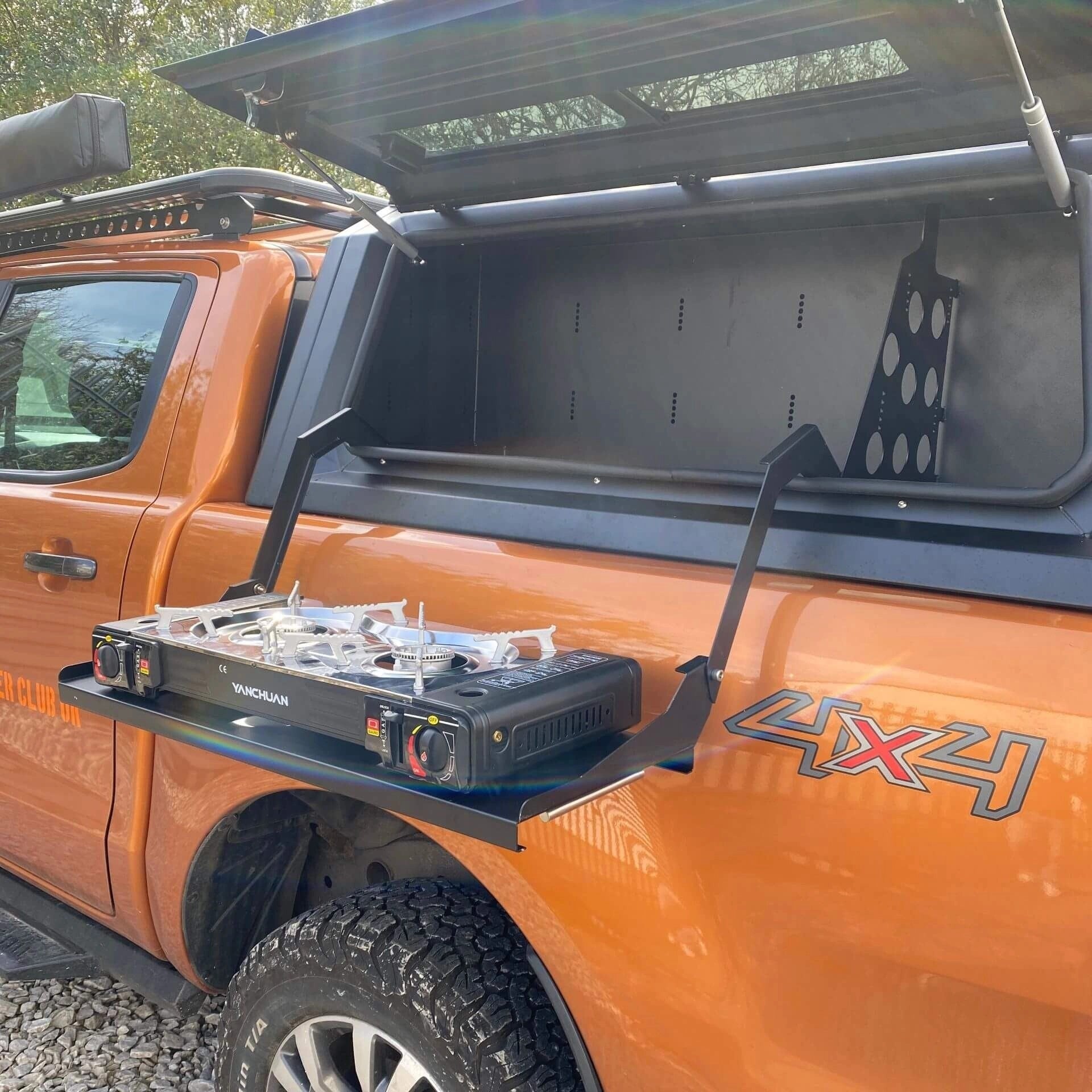 AluminiumPickupTruckCanopyDropDownTable+BurnerfortheFordRanger2012-2022