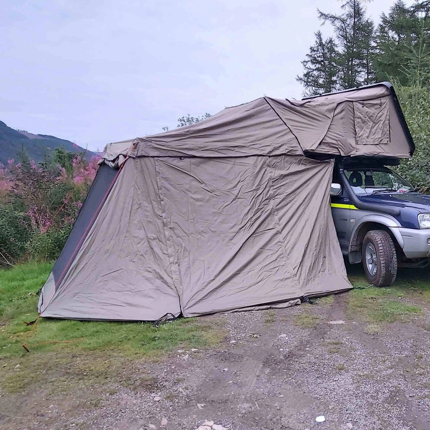 AnnexRoomAddonfortheDirect4x4RoofTrekk4PersonRoofTopCampingTentinGreen