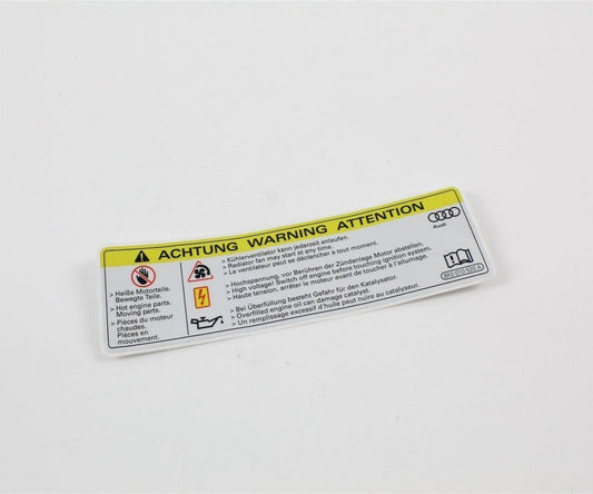 AudiA1A3A5TTRS3Q7enginebaywarninghazardsticker8K0010520A