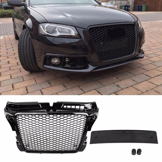 AudiA3/S38PRS3StyleHoneycombDebadgeFrontGrille-GlossBlack(2009-2012)