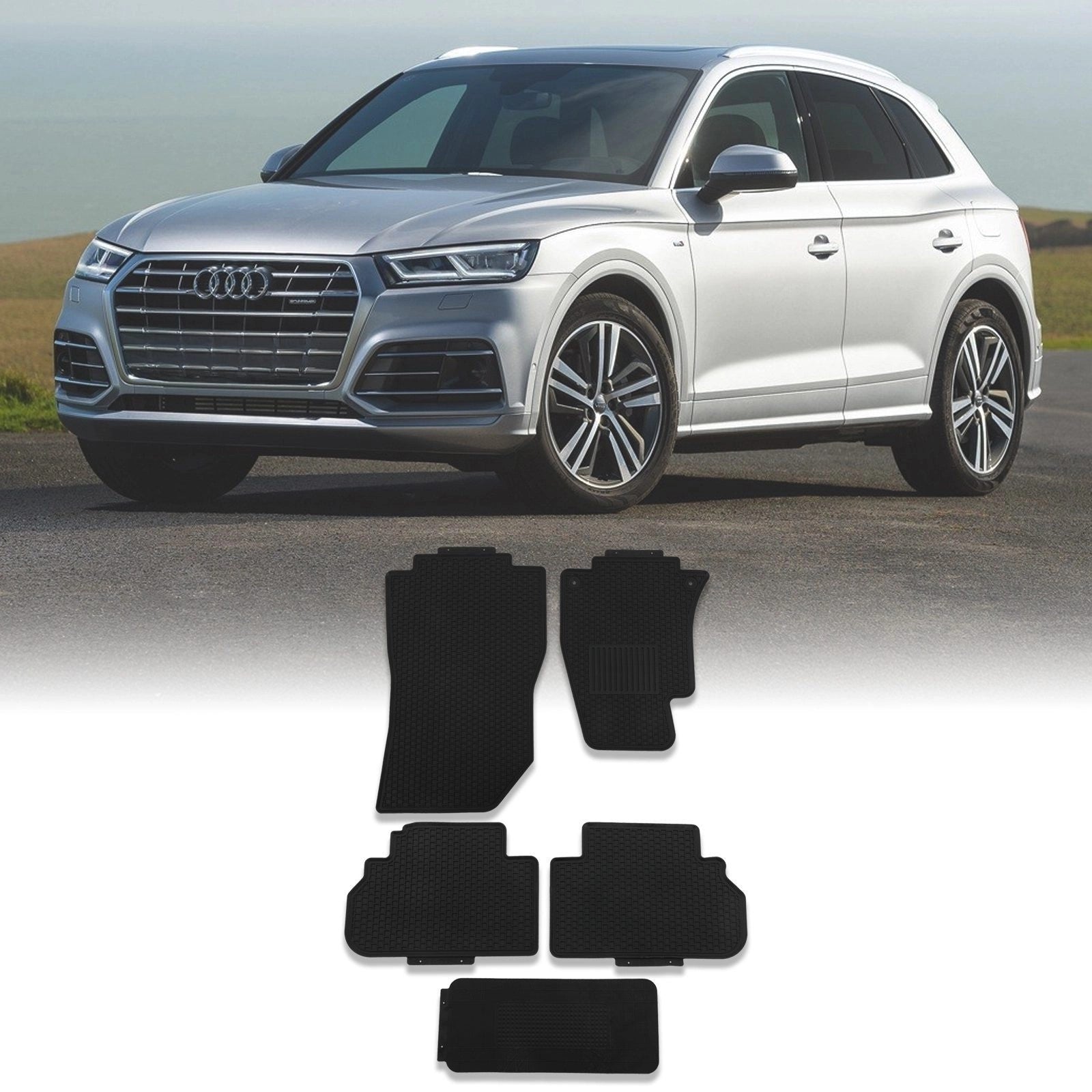 AudiQ580A2017+BlackCarFloorMatSet