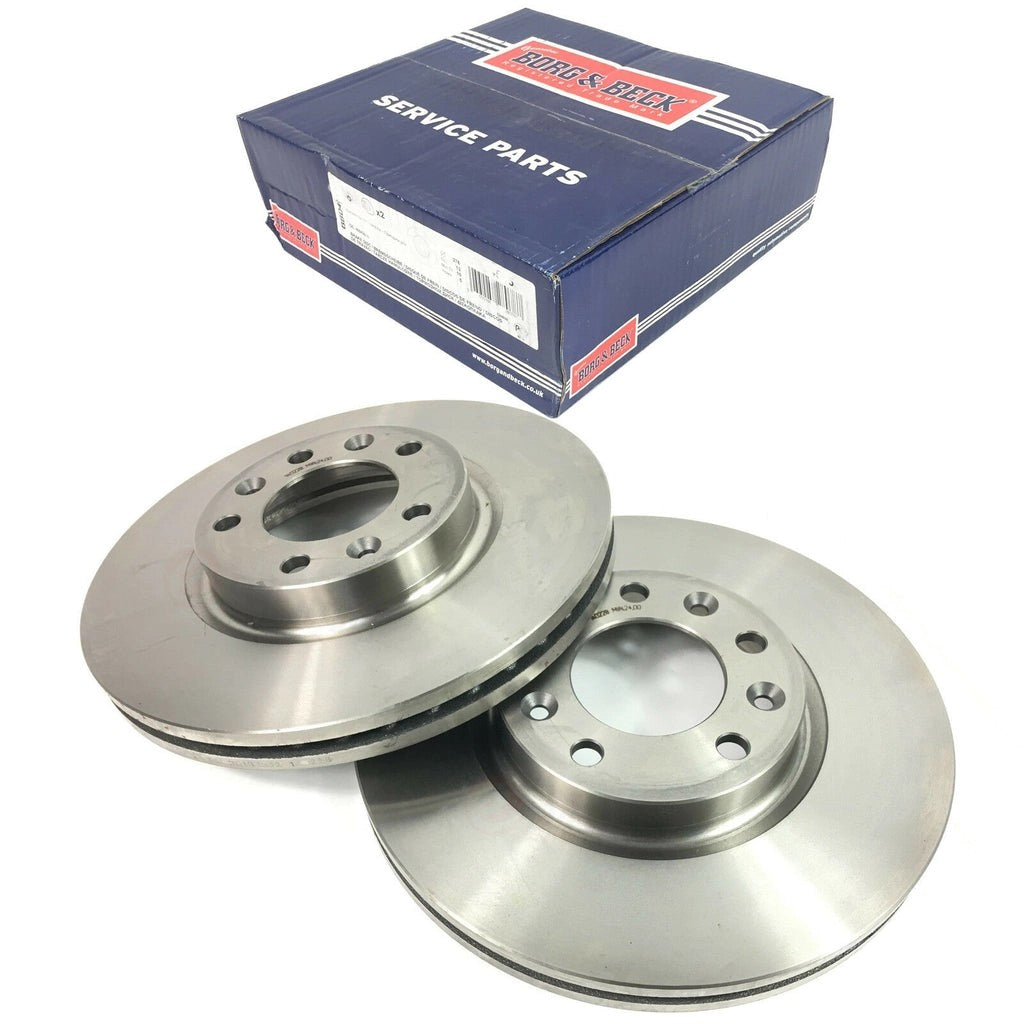 BorgBeckFrontBrakeDiscX2FitsPeugeot4075086054246P7