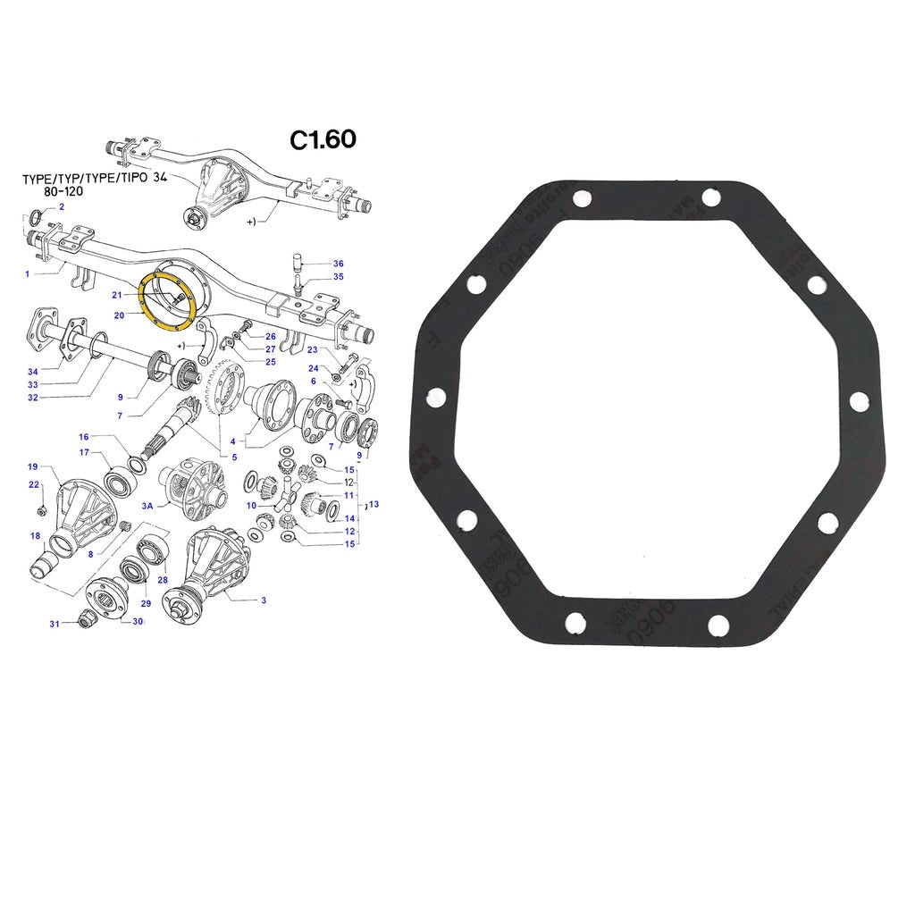 DifferentialGasket/SealFitsFordTransit2.5D1985-2000,7347007