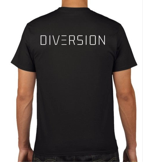 ‘DIVERSION’BrandedT-ShirtUnisexBlack/WhiteLettering