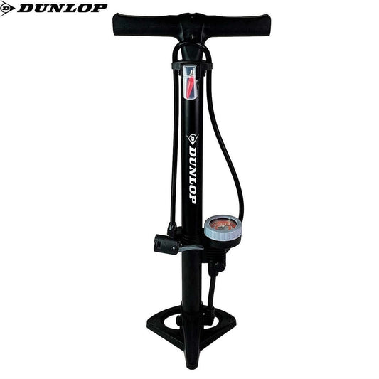 DunlopFloorBikePumpWithPressureGaugeStandpumpManometer11BarBlackAir