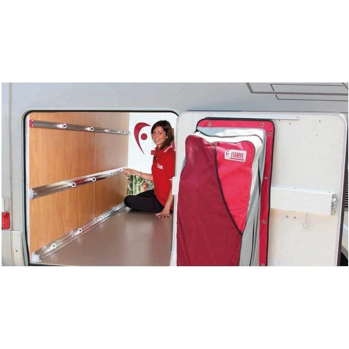 FiammaGarageStorageBarsPremium60WallFloorFixingsCaravanMotorhomePair