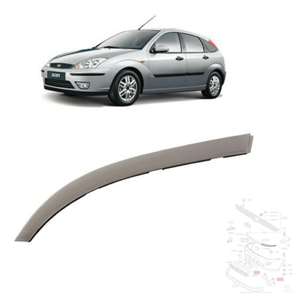 FordFocusMk1FrontBumperAbsChromePlasticPlatingLh1998To2004
