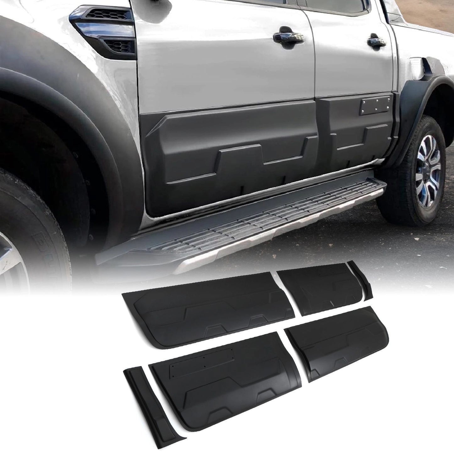 FordRangerT6T7T812-21LargeMatteBlackBodyCladdingKit