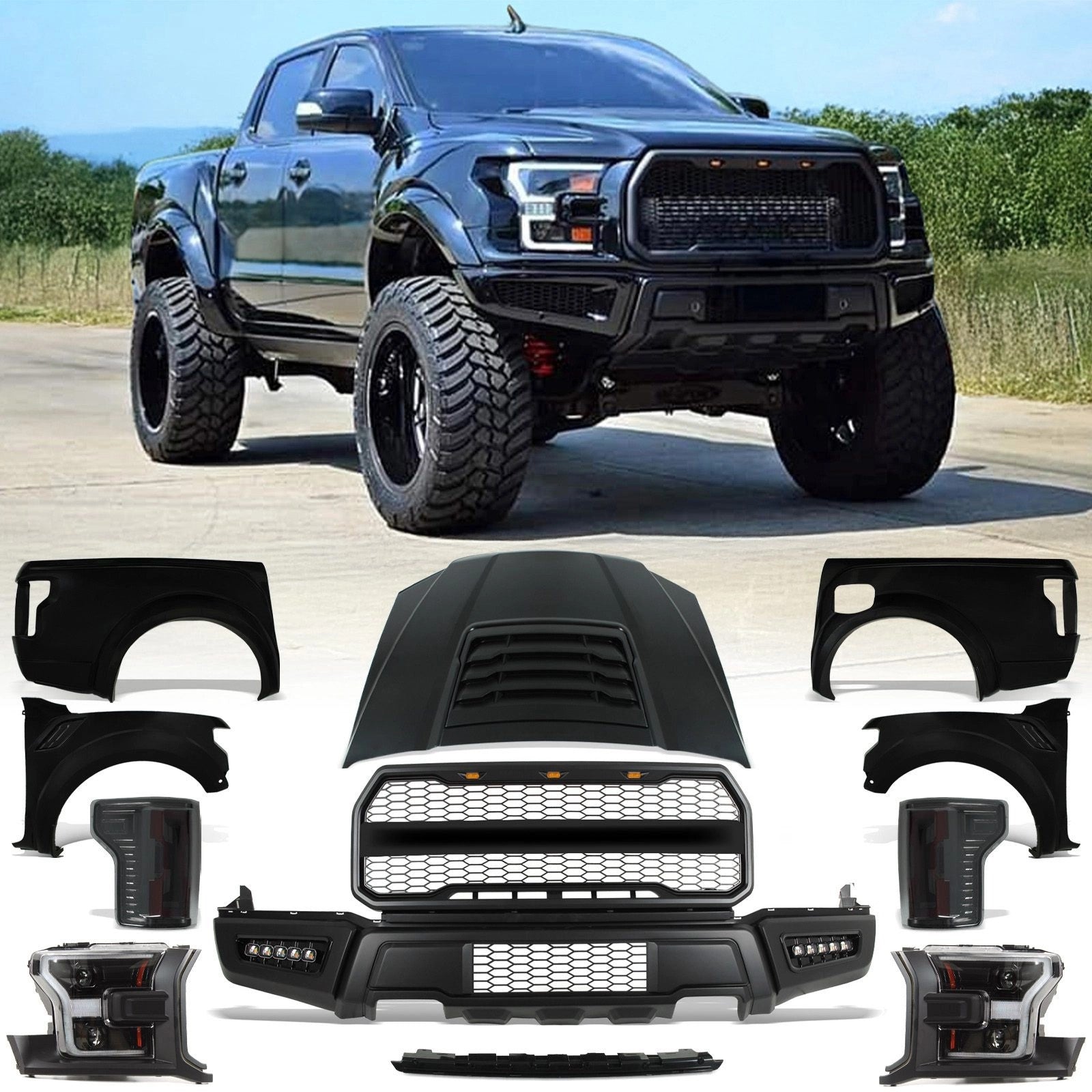 FordRangerT6T7T812-22FullF150StyleConversionBodyKit
