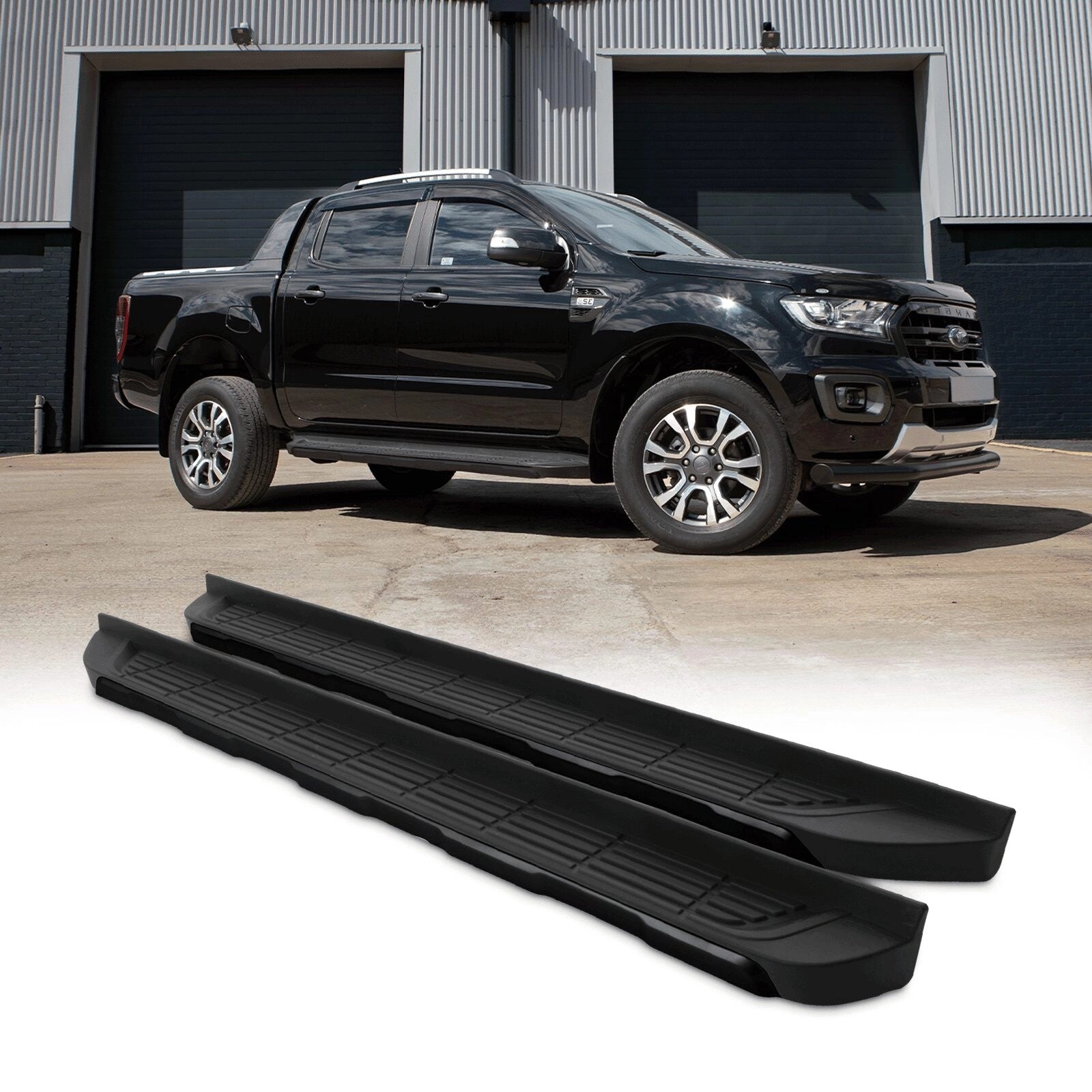 FordRangerT715-17BlackRunningBoardsSideSteps
