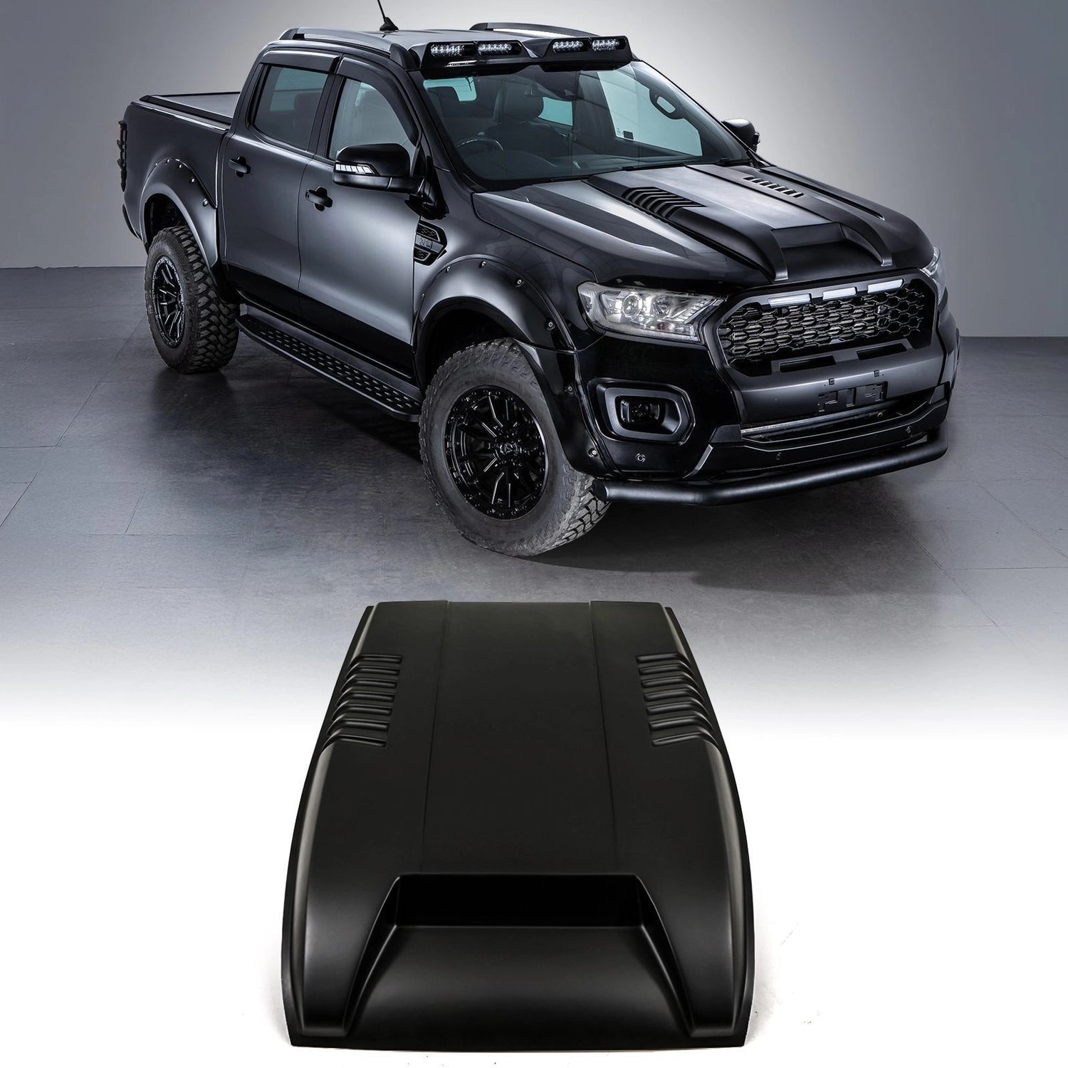FordRangerT7T815-22MatteBlackRaptorStyleBonnetVentCover