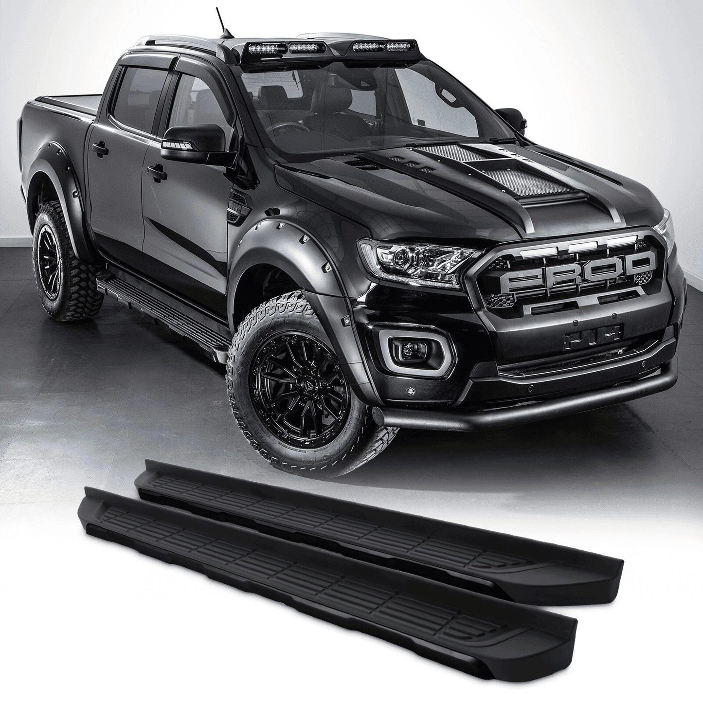 FordRangerT818-21BlackAluminiumSideSteps