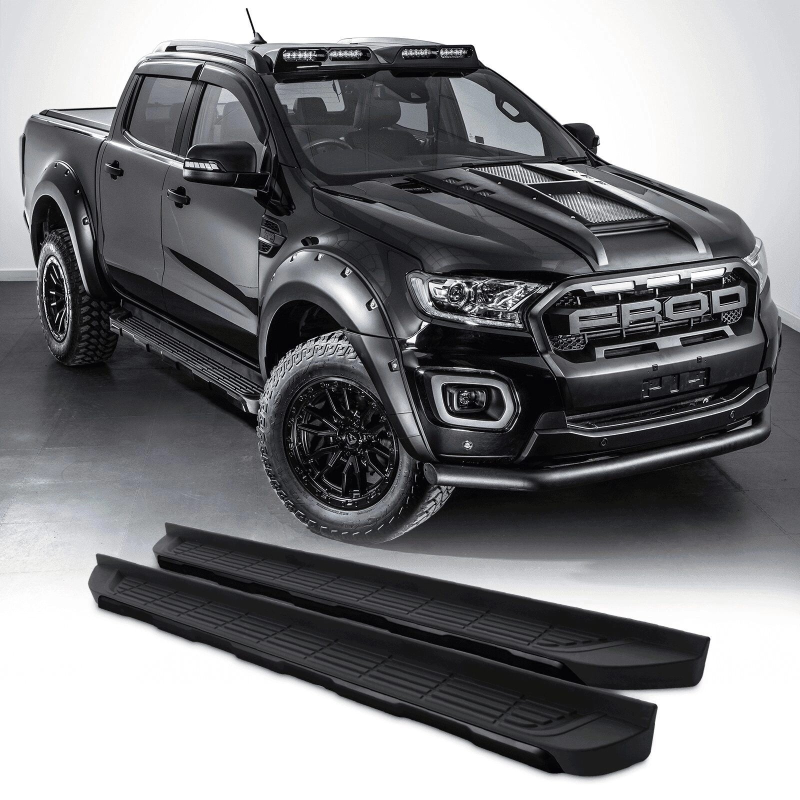 FordRangerT818-21BlackAluminiumSideSteps