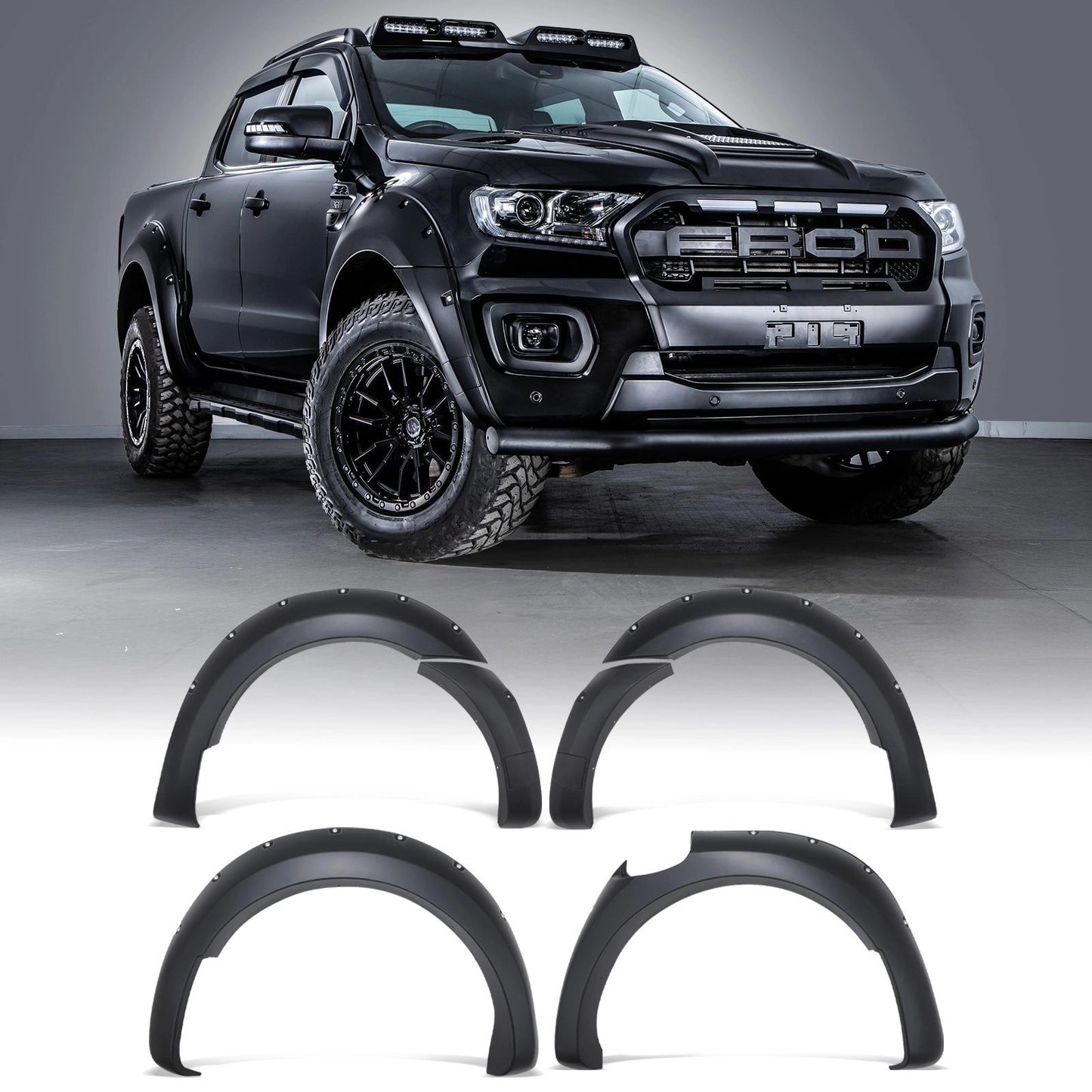 FordRangerT819-22MatteBlackWideWheelArchKit
