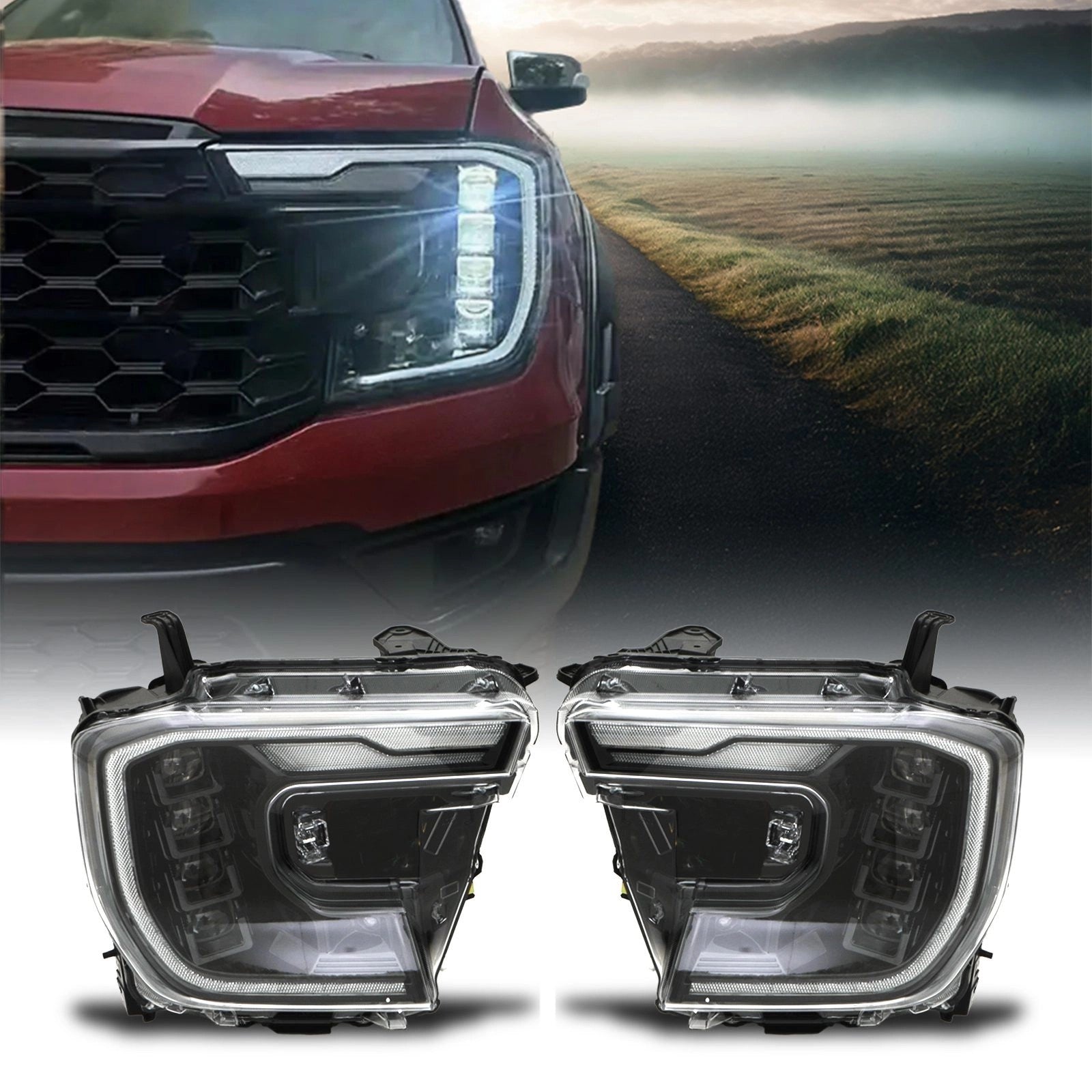 FordRangerT92023+4LensLEDClearHeadlights
