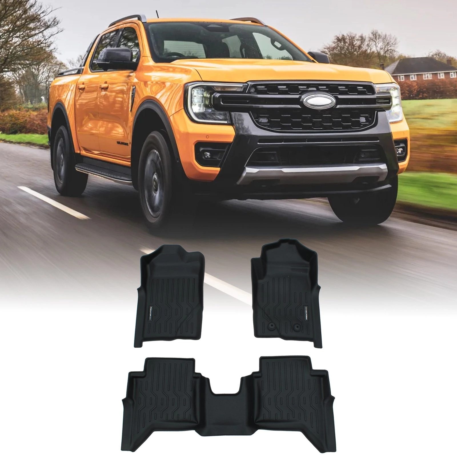FordRangerT9Automatic2023+RubberFloorMats