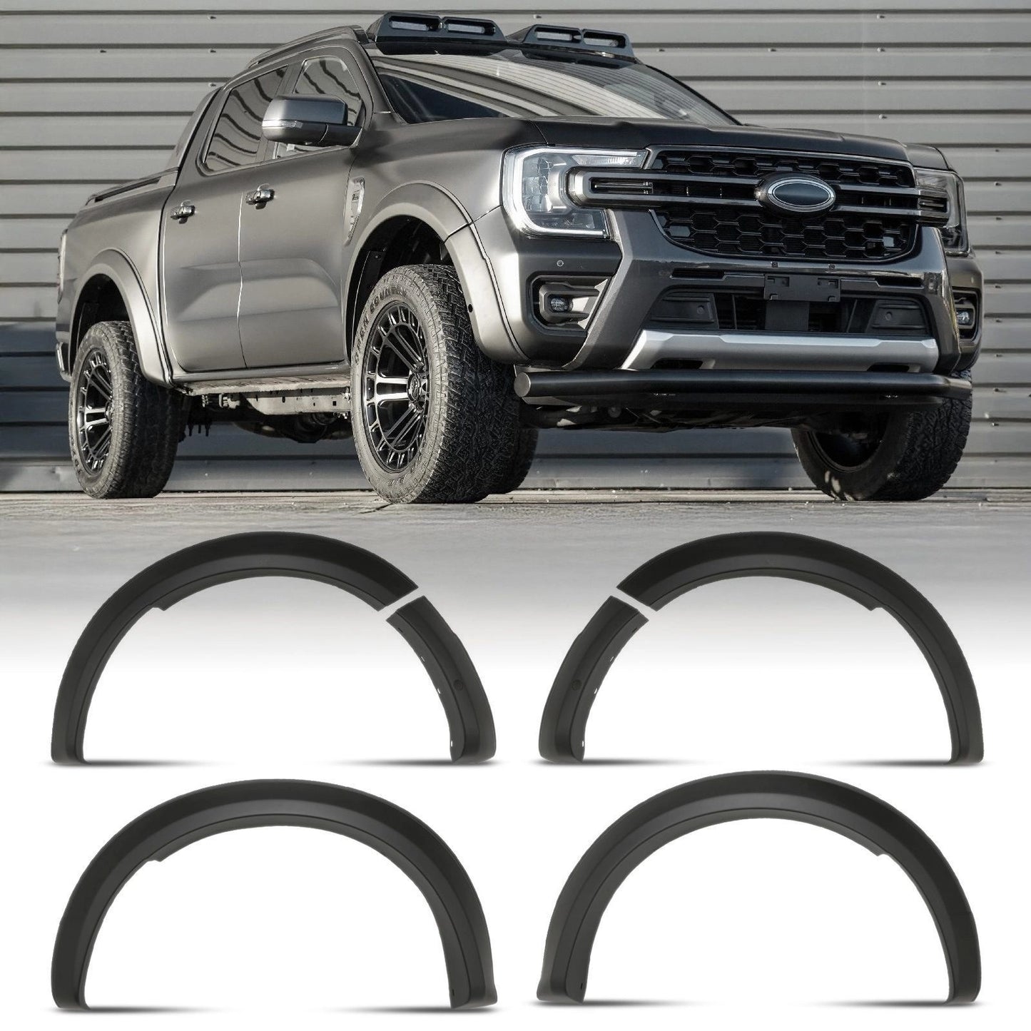 FordRangerT9Wildtrak2023+90mmMatteBlackWheelArchesWithSensorHoles