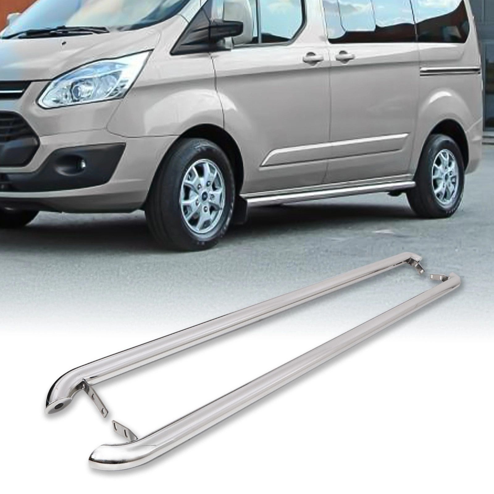 FordTransitCustomLWB2013+StainlessSteelSideBars