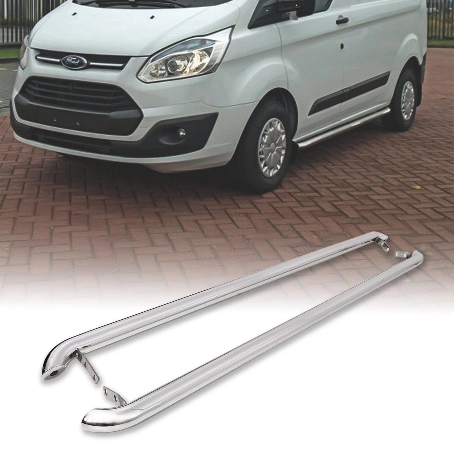FordTransitCustomSWB2013+StainlessSteelSideBars