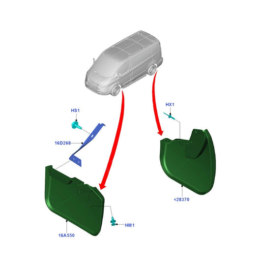 FordTransitTourneoCustomRearLhGeniuneMudSplashGuardBk2128371ac