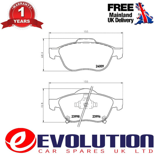 FrontBrakePadSetFitsToyotaAvensis0003,AvensisVerso0108,0446505090