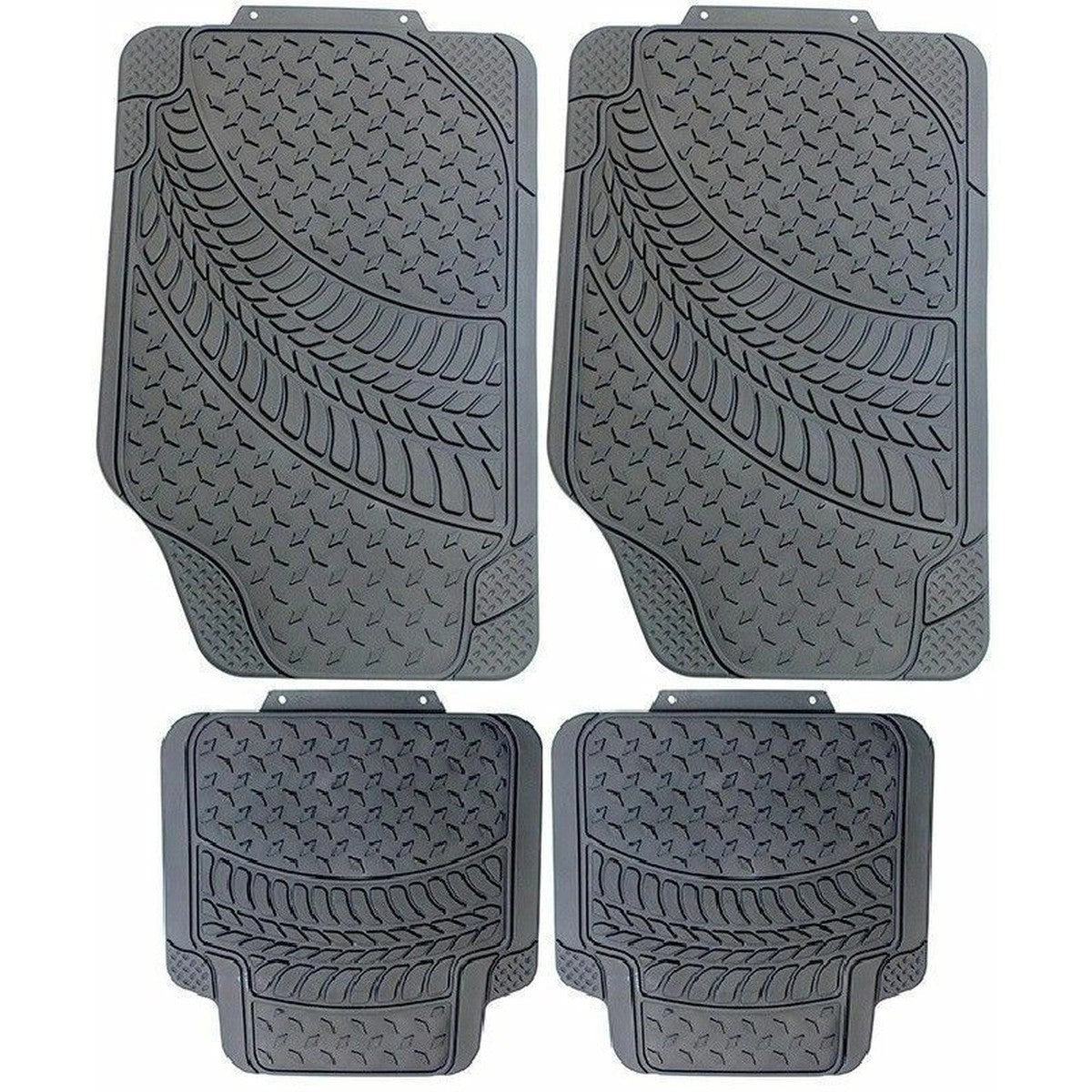 HeavyDutyRubberTyreTredCarFloorMatsSetNonSlipWashableUniversalFit